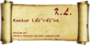 Kontor Lóránt névjegykártya