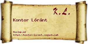 Kontor Lóránt névjegykártya
